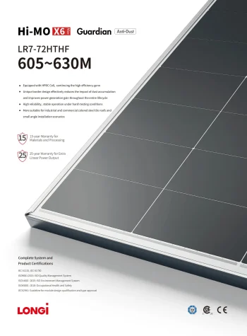 LONGI LR5-72HTHF 605W–630W SOLAR PANEL
