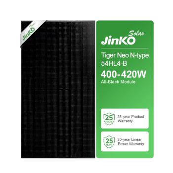 JINKO 400W–420W ALL BLACK N-TYPE MONOCRYSTALLINE SOLAR PANEL